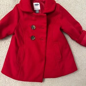 Old Navy Bright Red Kids Pea Coat